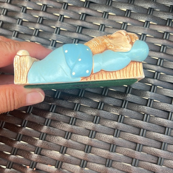 Vintage hand painted  stonecraft PENDELFIN “ Twins” blue blanket - Picture 4 of 6